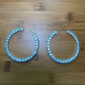Rhinestone Hoop Pageant Earrings